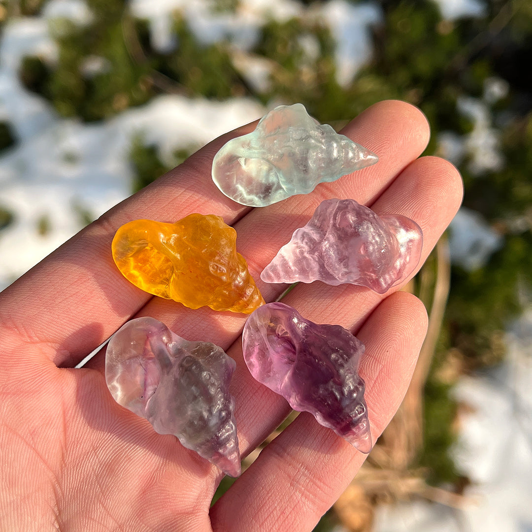 Natural Crystal Mini Conch Carving
