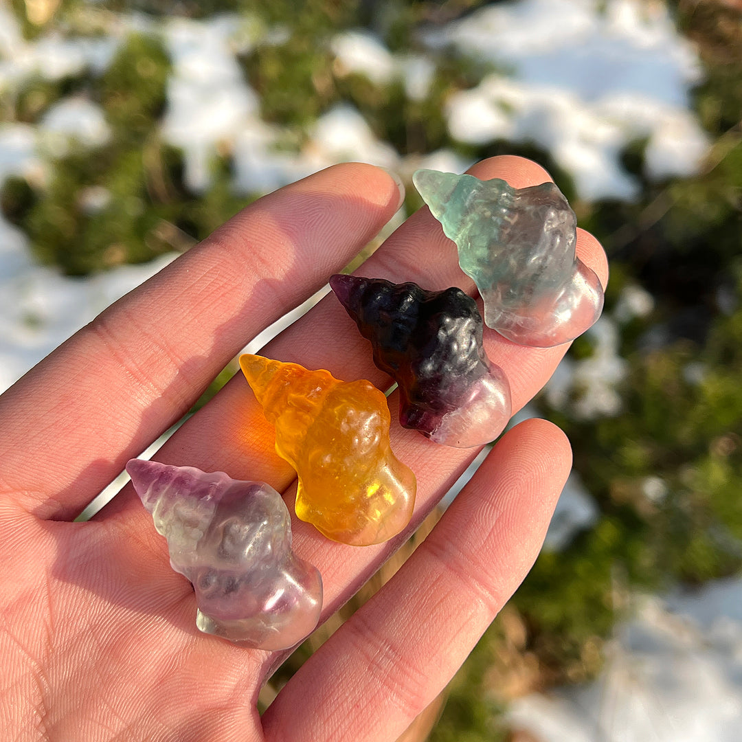 Natural Crystal Mini Conch Carving