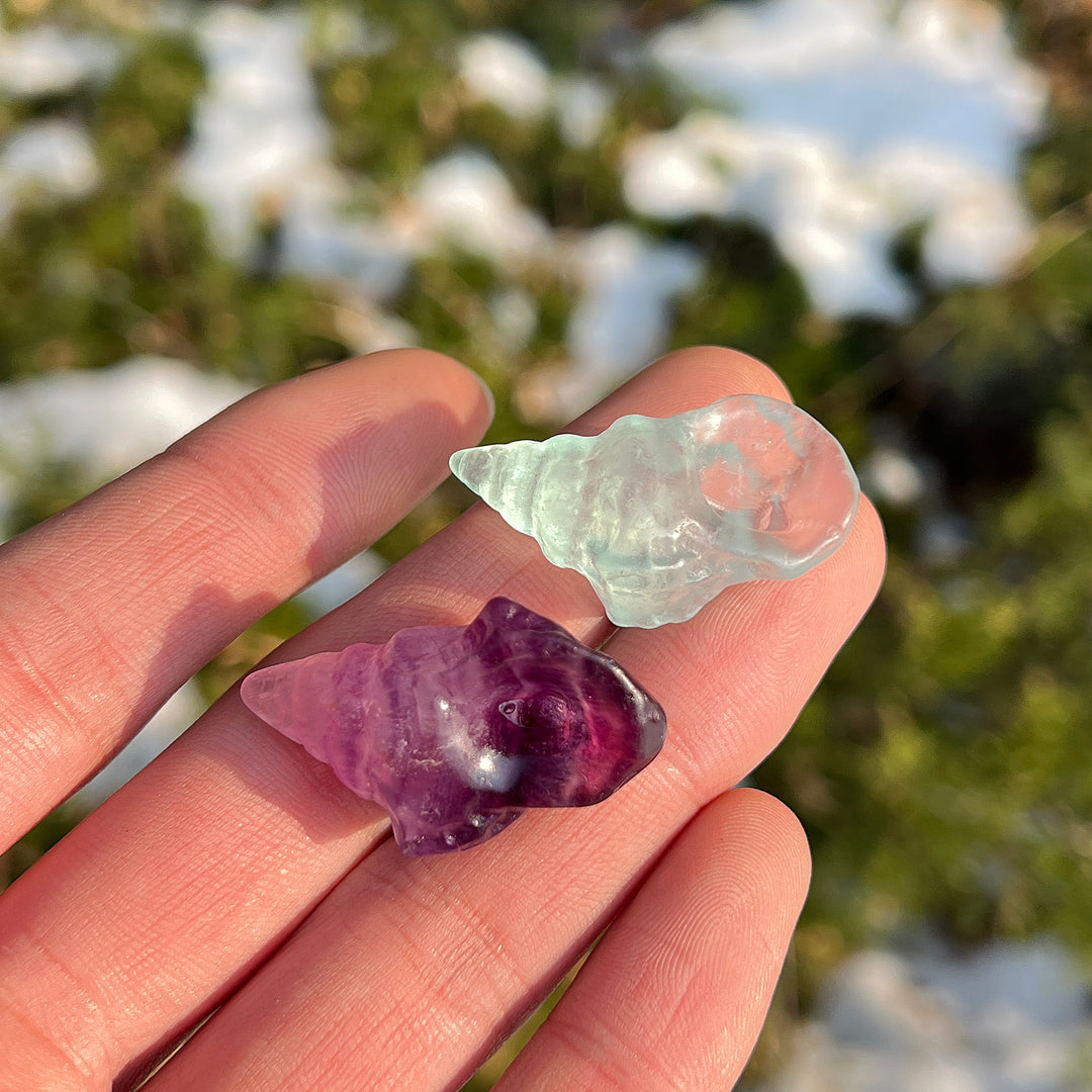 Natural Crystal Mini Conch Carving