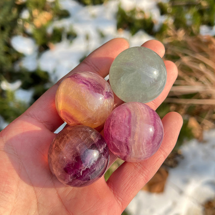 Natural Crystal Candy Fluorite Sphere