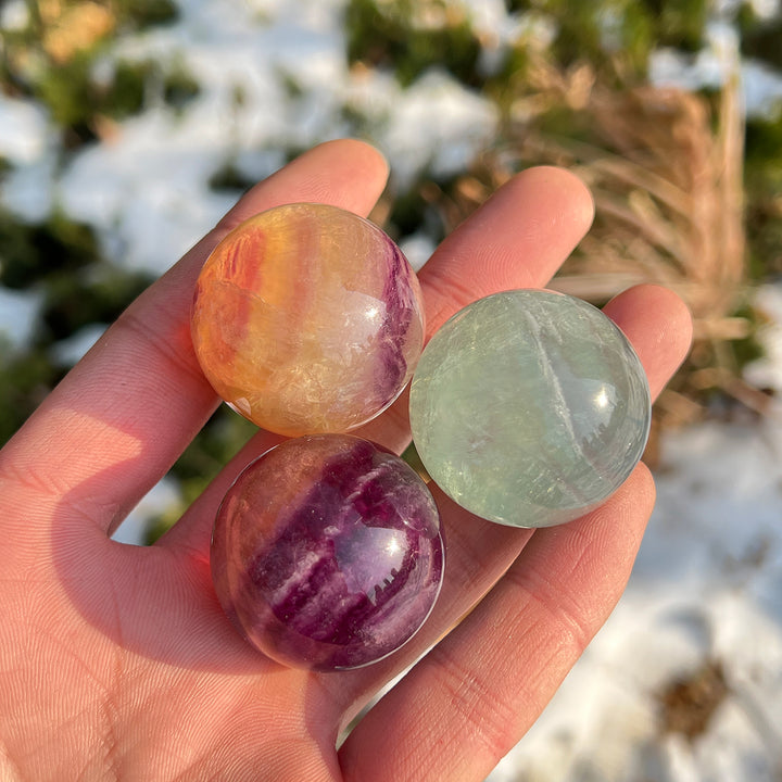Natural Crystal Candy Fluorite Sphere