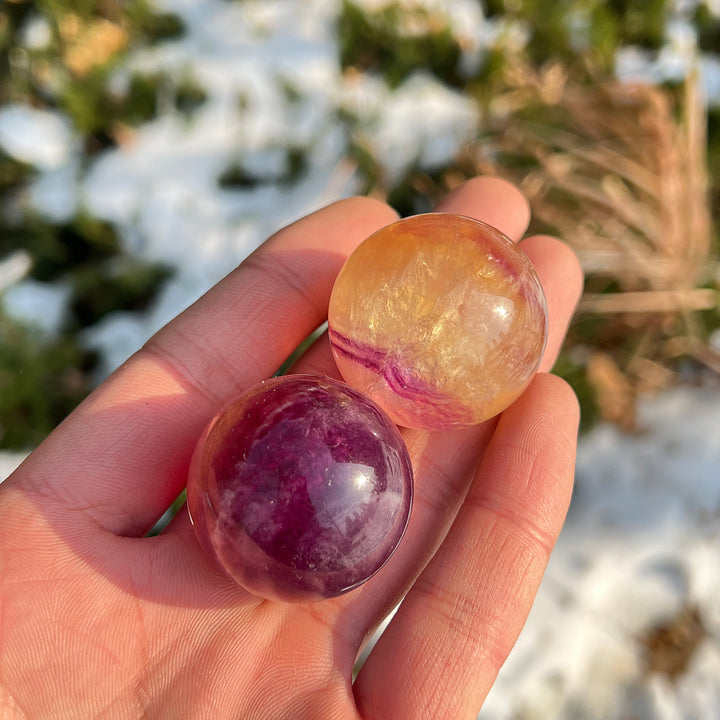 Natural Crystal Candy Fluorite Sphere