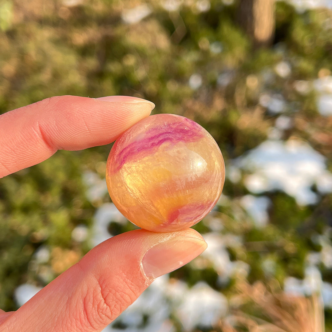 Natural Crystal Candy Fluorite Sphere