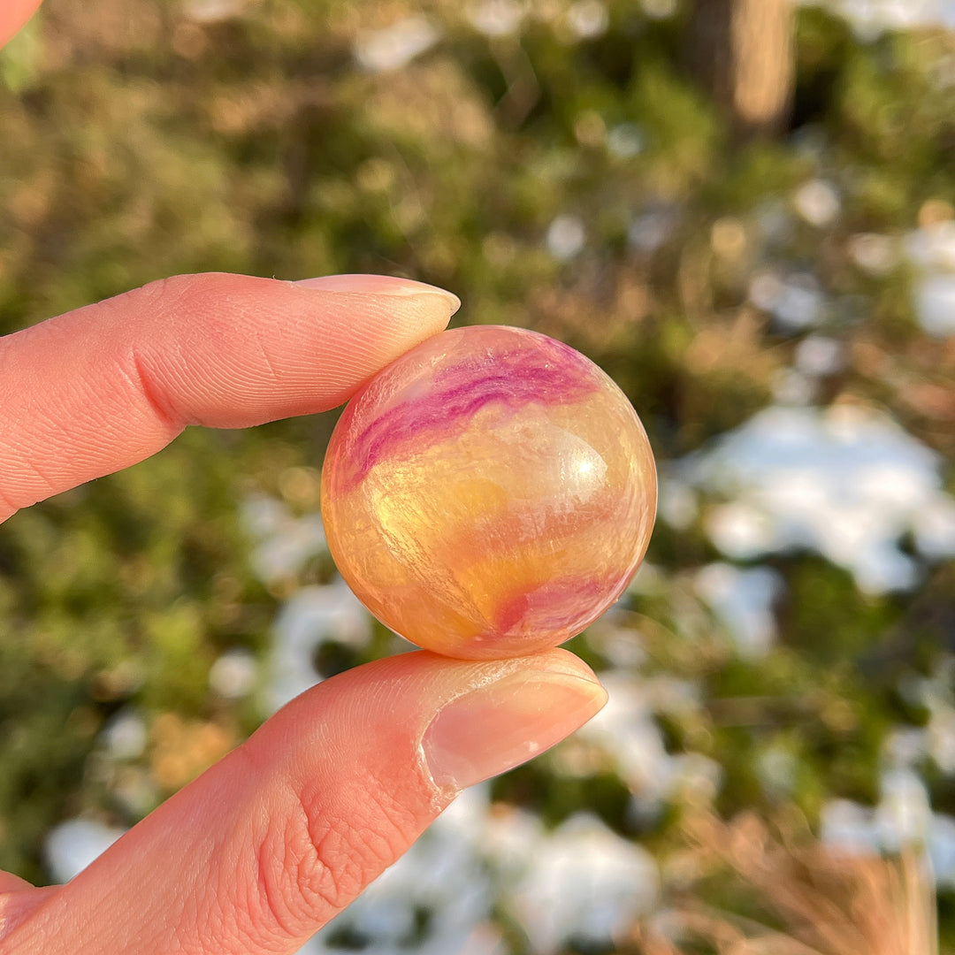 Natural Crystal Candy Fluorite Sphere
