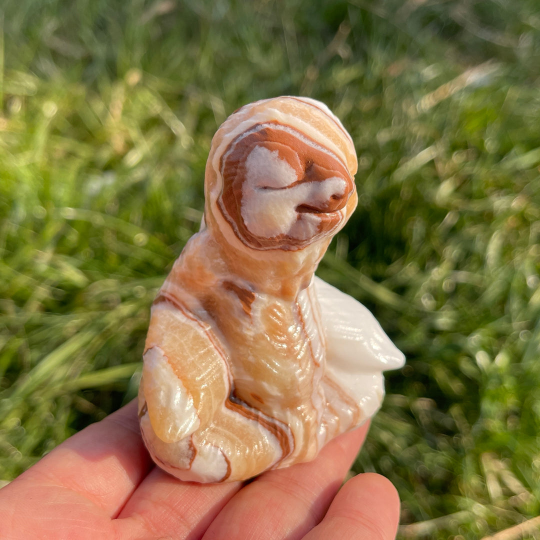 Natural Crystal Carving Meditating Sloth