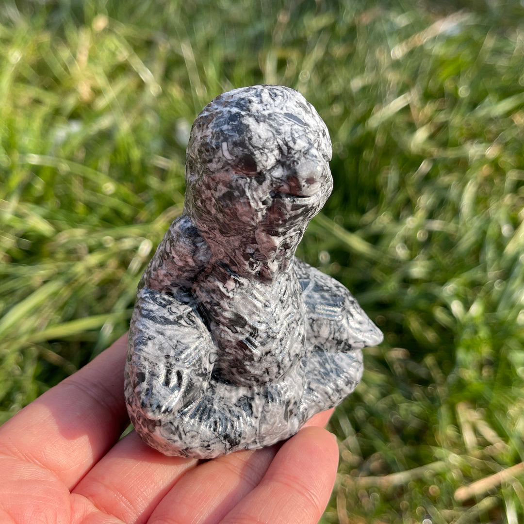 Natural Crystal Carving Meditating Sloth
