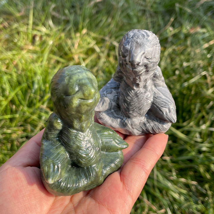 Natural Crystal Carving Meditating Sloth