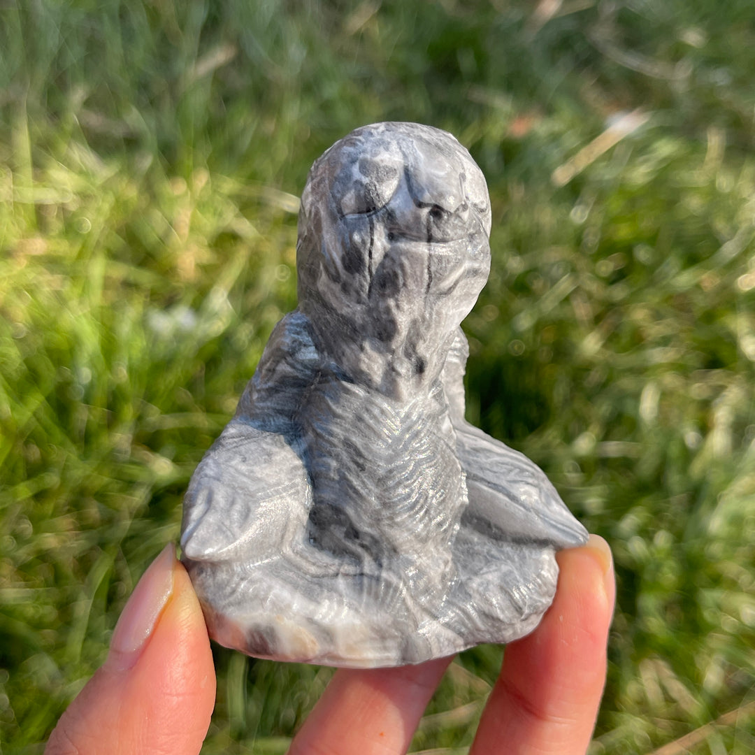 Natural Crystal Carving Meditating Sloth