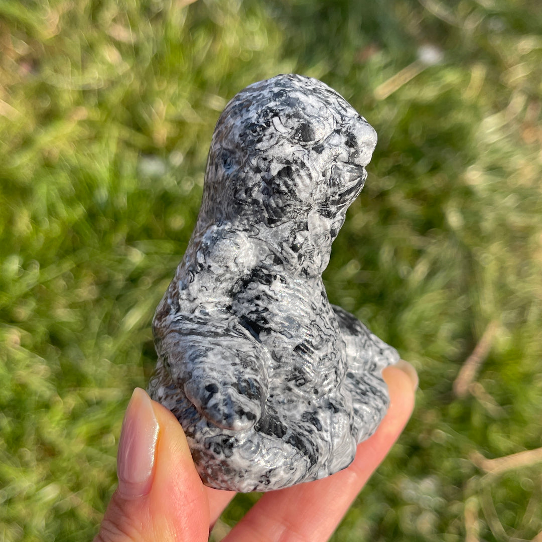 Natural Crystal Carving Meditating Sloth