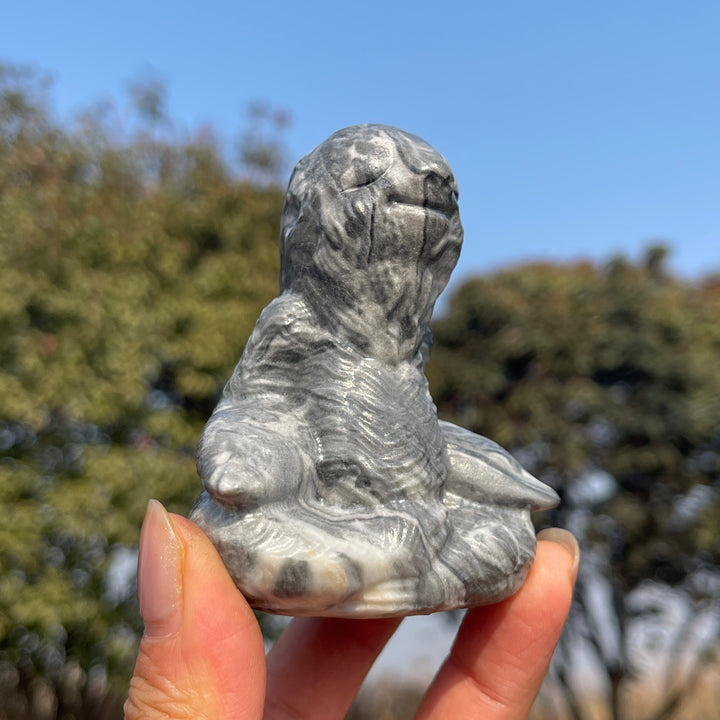 Natural Crystal Carving Meditating Sloth
