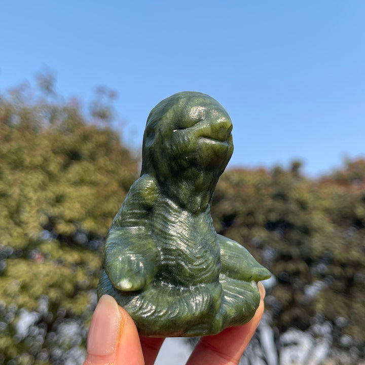 Natural Crystal Carving Meditating Sloth