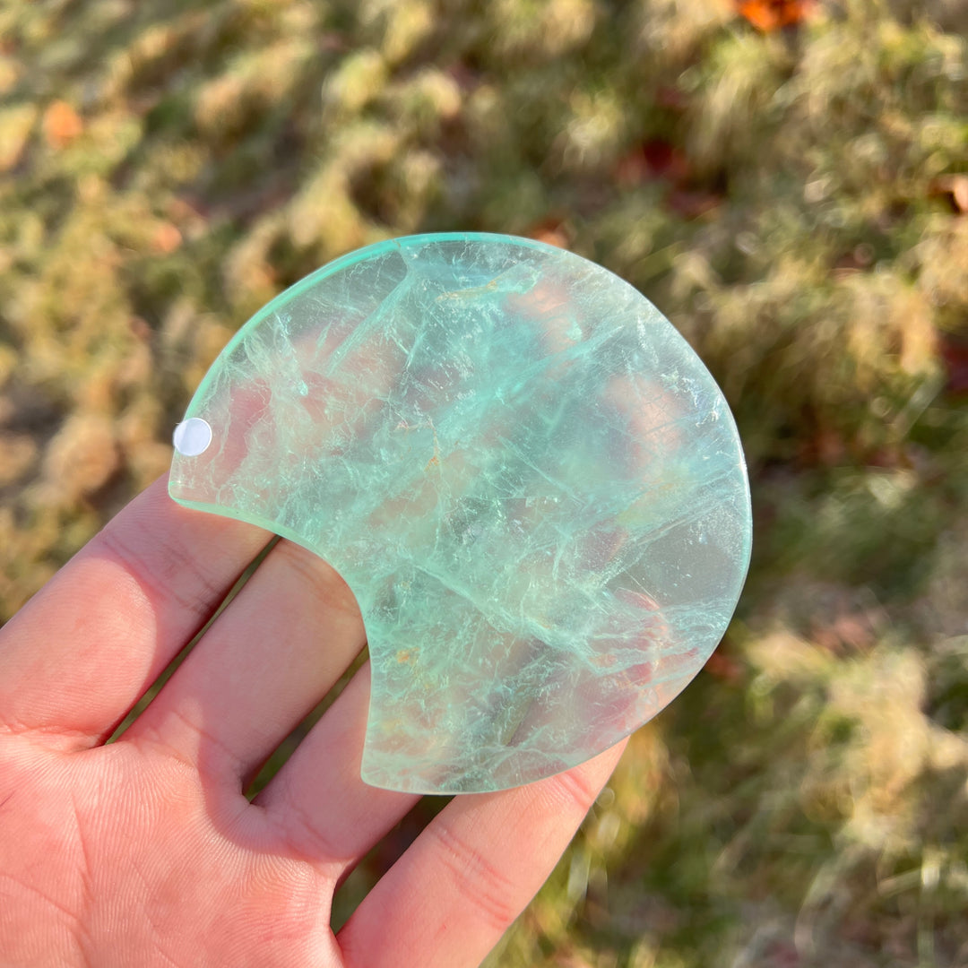 Imperfect,Natural Green Fluorite Moon