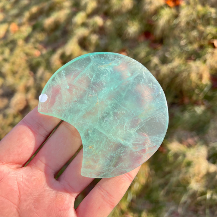 Imperfect,Natural Green Fluorite Moon