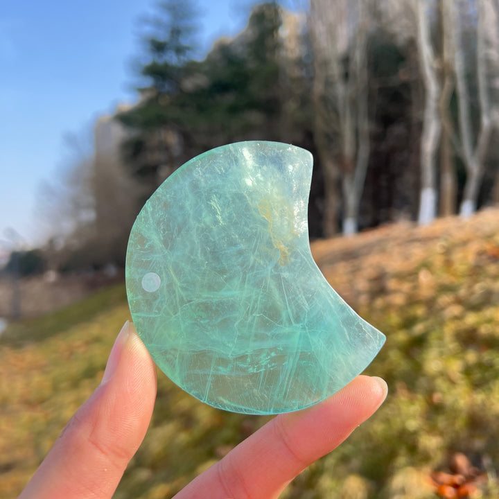 Imperfect,Natural Green Fluorite Moon