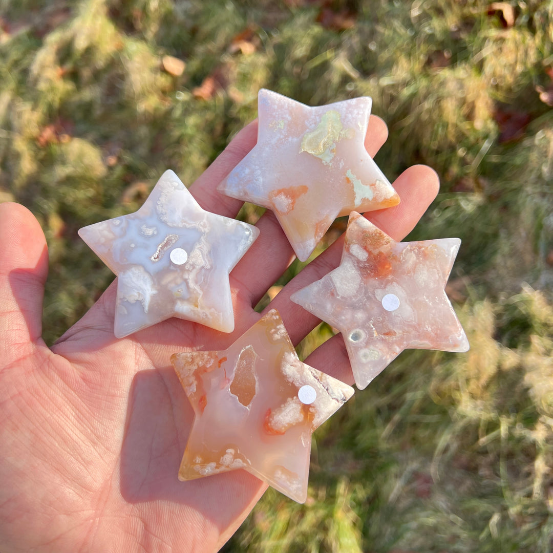 Imperfect,Natural Crystal Flower Agate Star