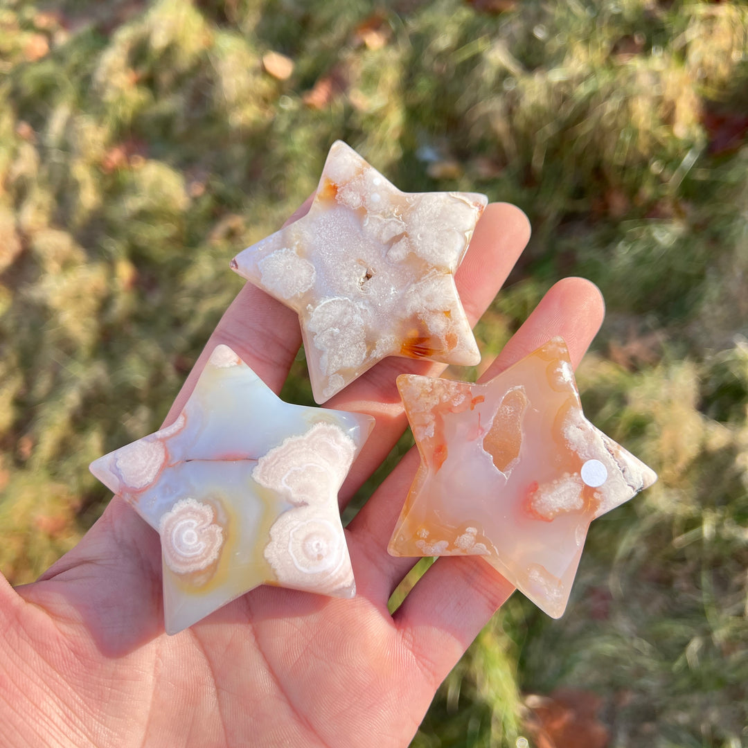Imperfect,Natural Crystal Flower Agate Star