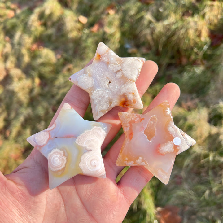 Imperfect,Natural Crystal Flower Agate Star