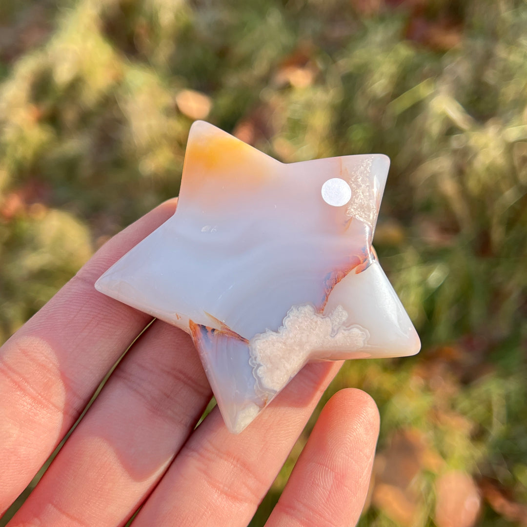 Imperfect,Natural Crystal Flower Agate Star
