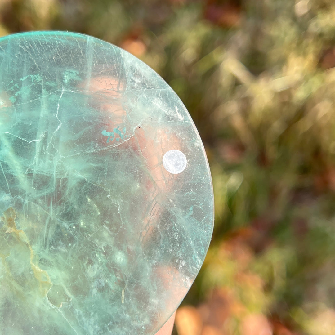 Imperfect,Natural Green Fluorite Moon