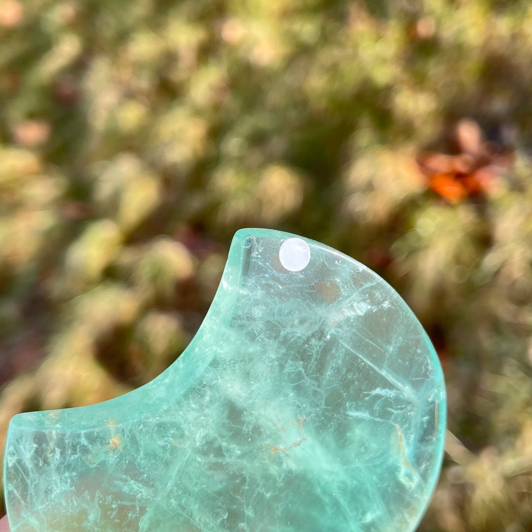 Imperfect,Natural Green Fluorite Moon