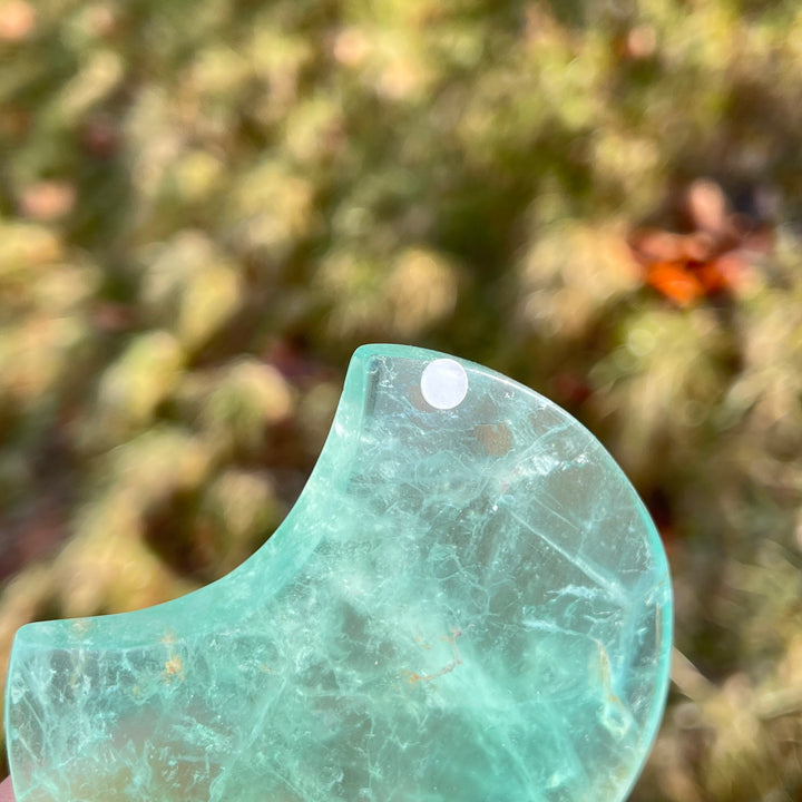 Imperfect,Natural Green Fluorite Moon