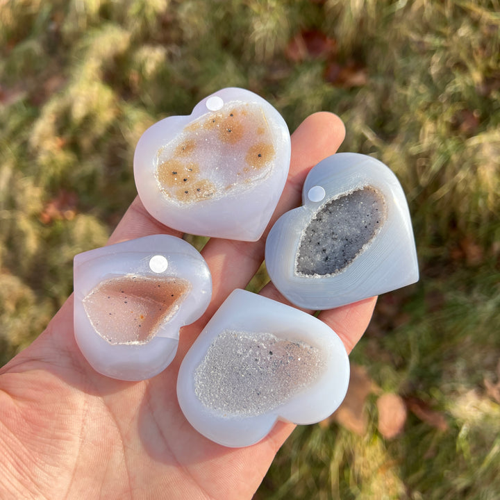 Imperfect,Natural Agate Geode Heart