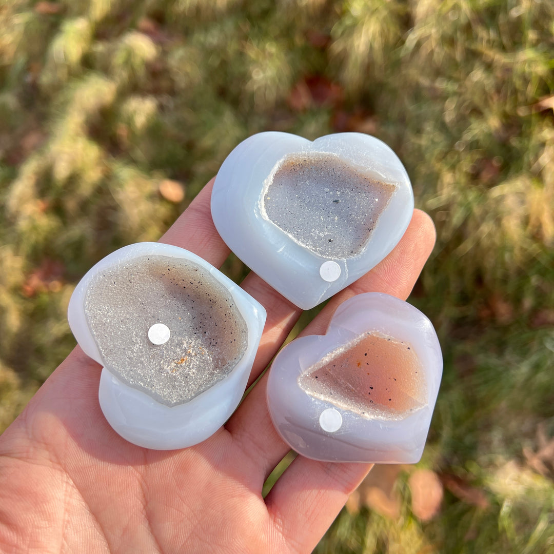 Imperfect,Natural Agate Geode Heart