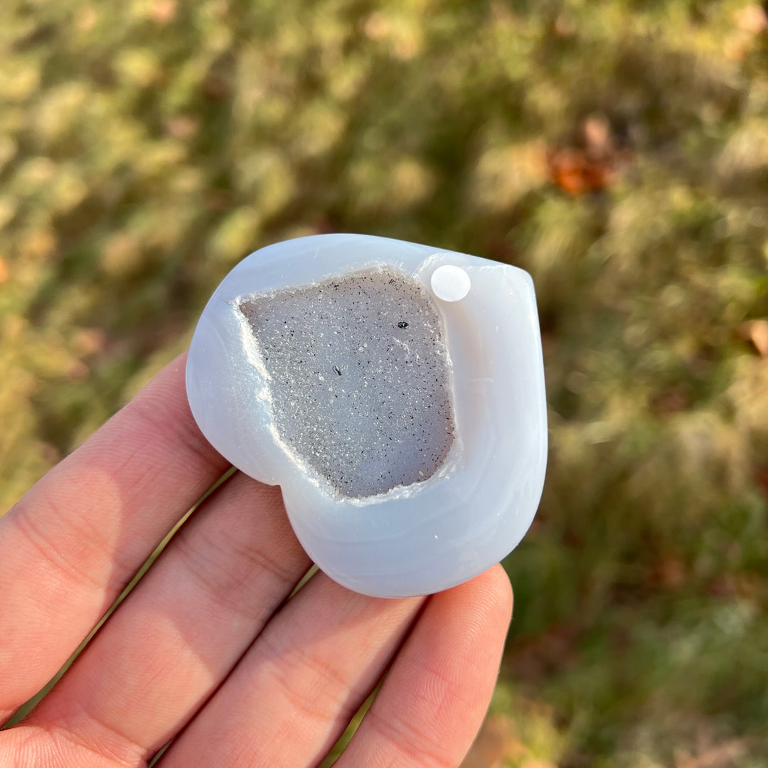 Imperfect,Natural Agate Geode Heart
