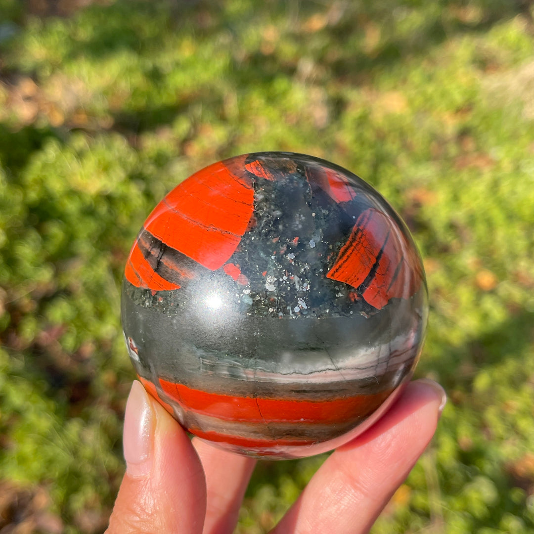 Natural Crystal African Bloodstone Sphere