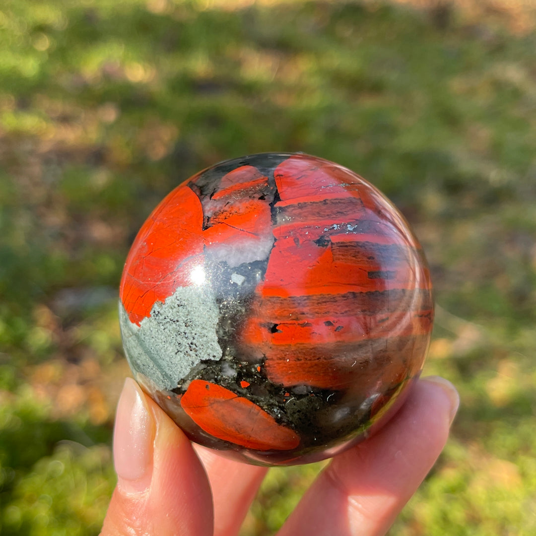 Natural Crystal African Bloodstone Sphere
