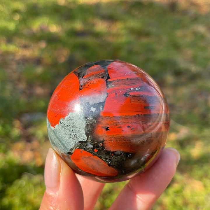 Natural Crystal African Bloodstone Sphere