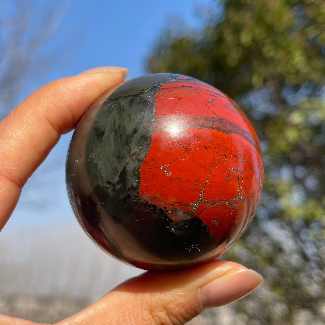 Natural Crystal African Bloodstone Sphere