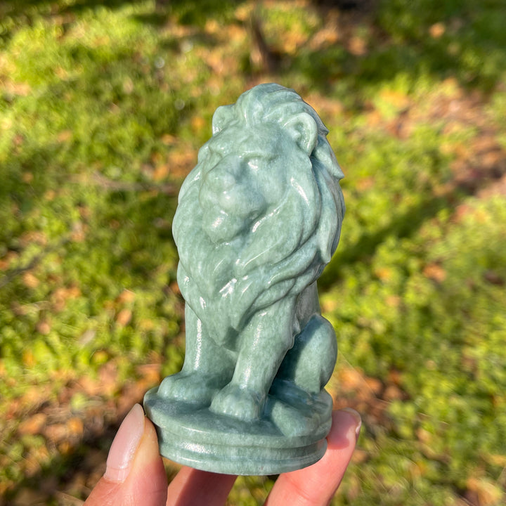 Natural Crystal Carving Seated Lion