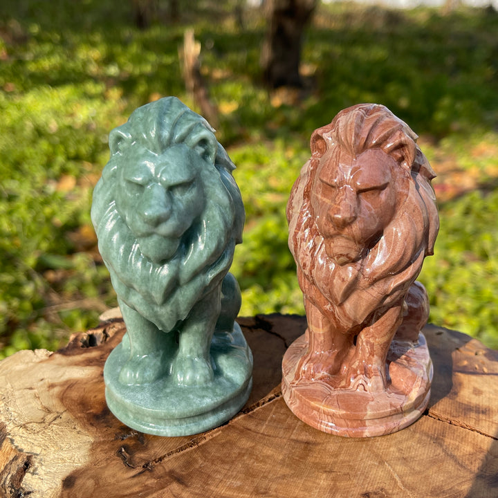 Natural Crystal Carving Seated Lion