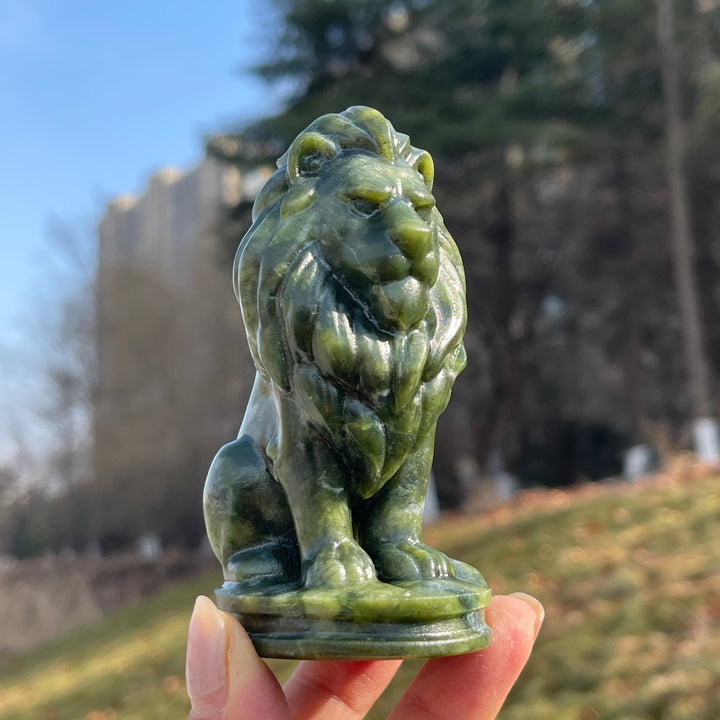 Natural Crystal Carving Seated Lion