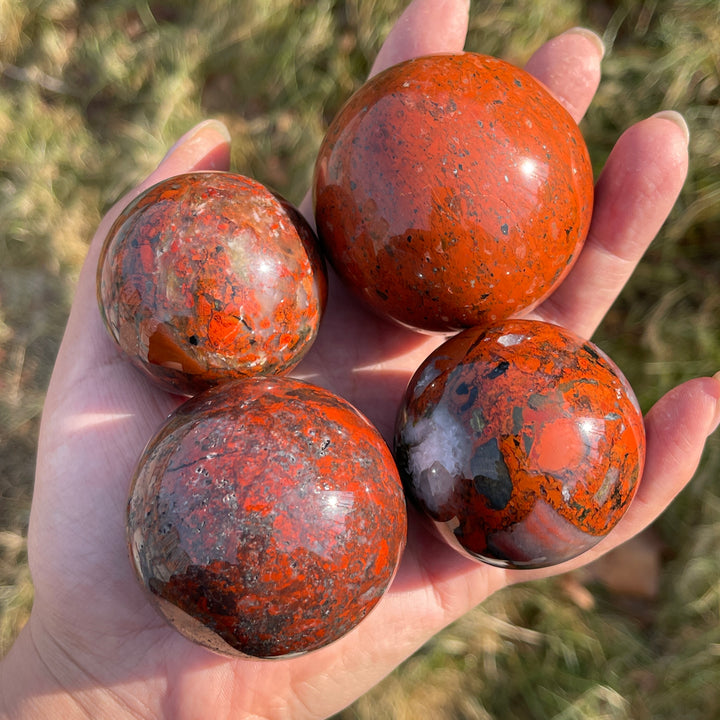 Natural Crystal Chicken Blood Stone Sphere