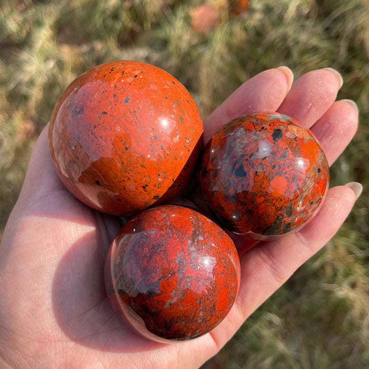 Natural Crystal Chicken Blood Stone Sphere