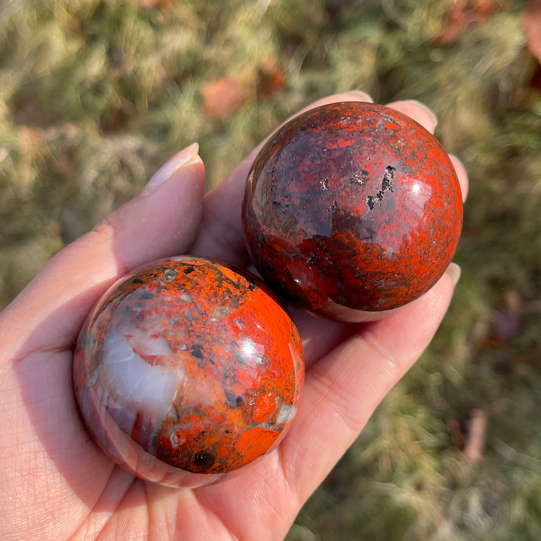 Natural Crystal Chicken Blood Stone Sphere
