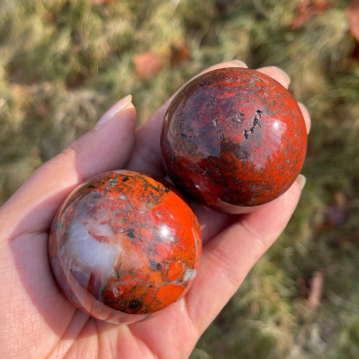 Natural Crystal Chicken Blood Stone Sphere