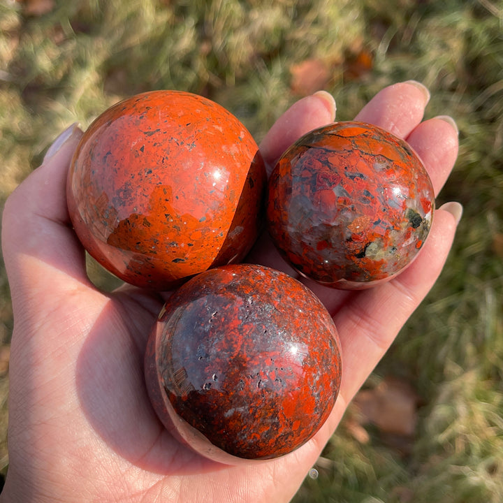 Natural Crystal Chicken Blood Stone Sphere