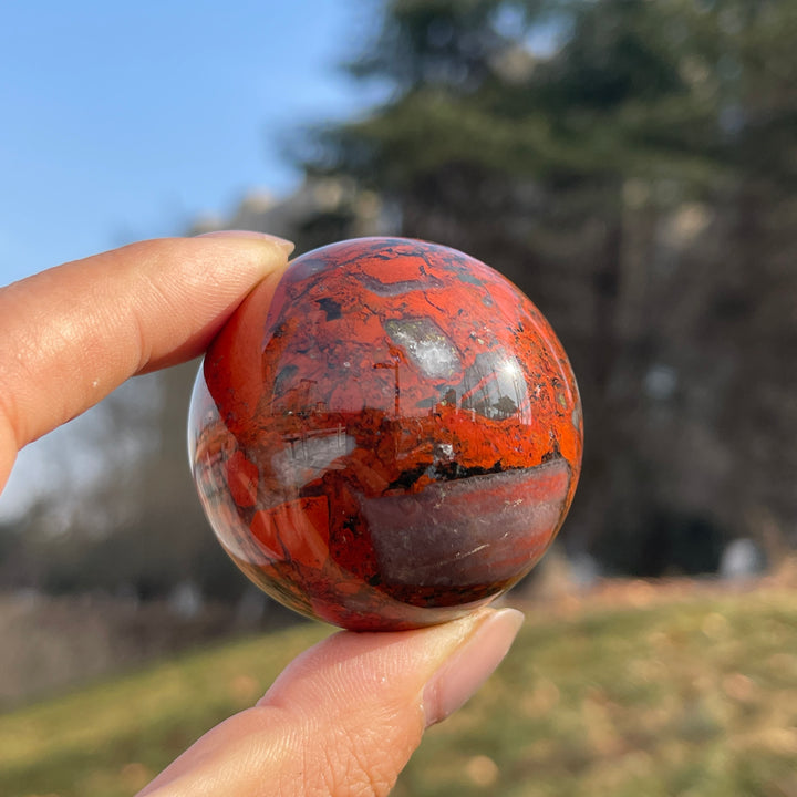 Natural Crystal Chicken Blood Stone Sphere