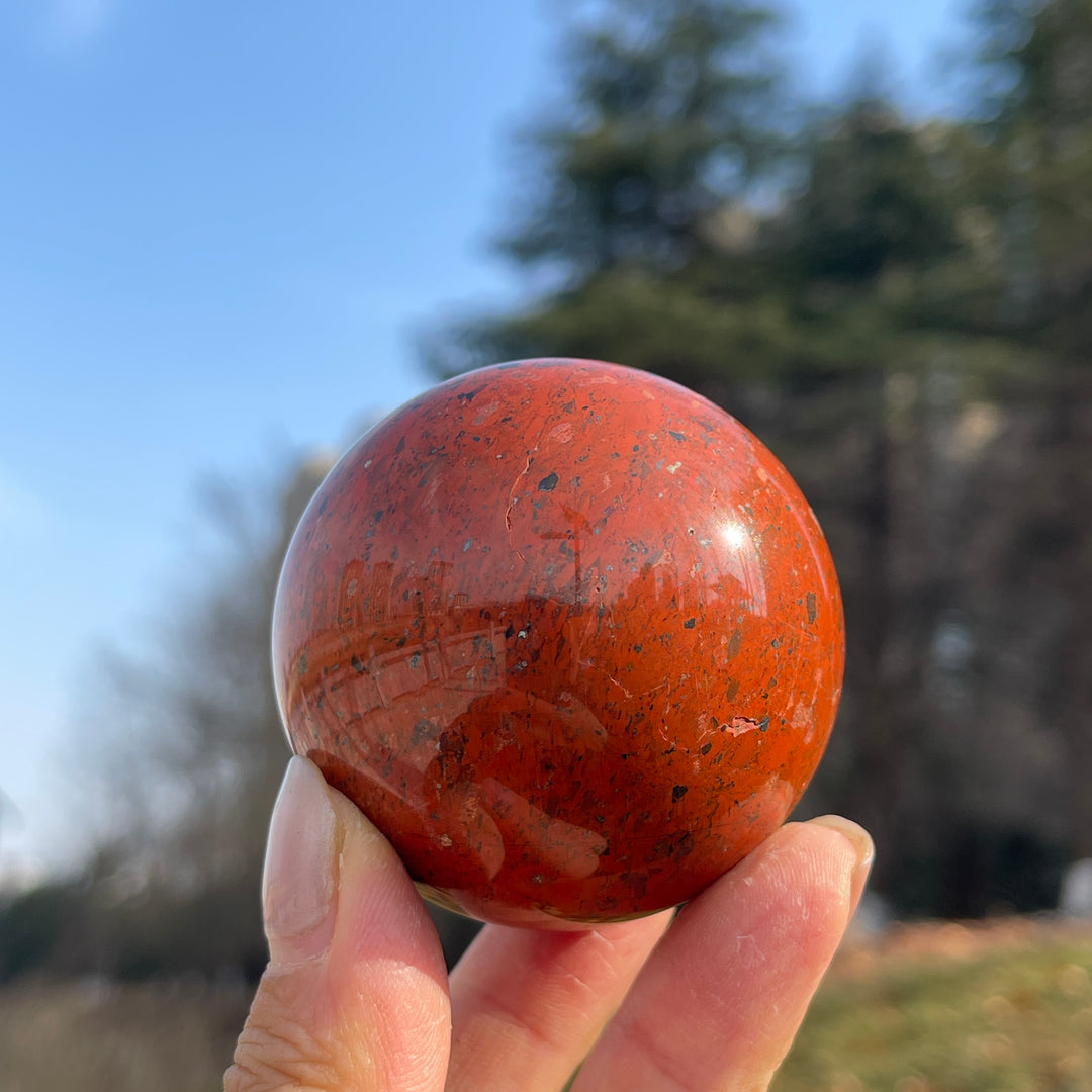 Natural Crystal Chicken Blood Stone Sphere