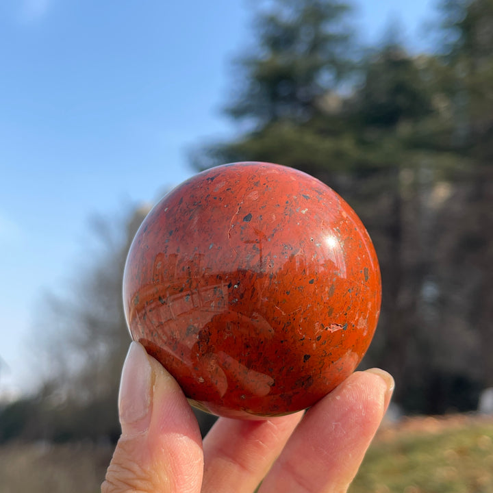 Natural Crystal Chicken Blood Stone Sphere