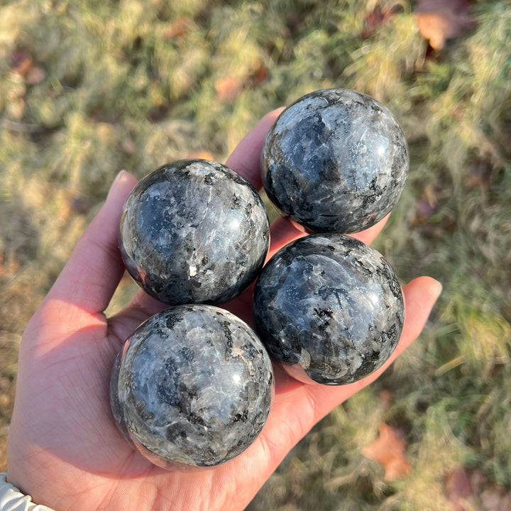 Natural Crystal Larvikite Sphere