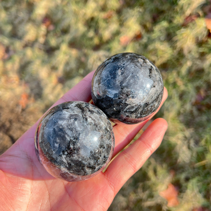 Natural Crystal Larvikite Sphere