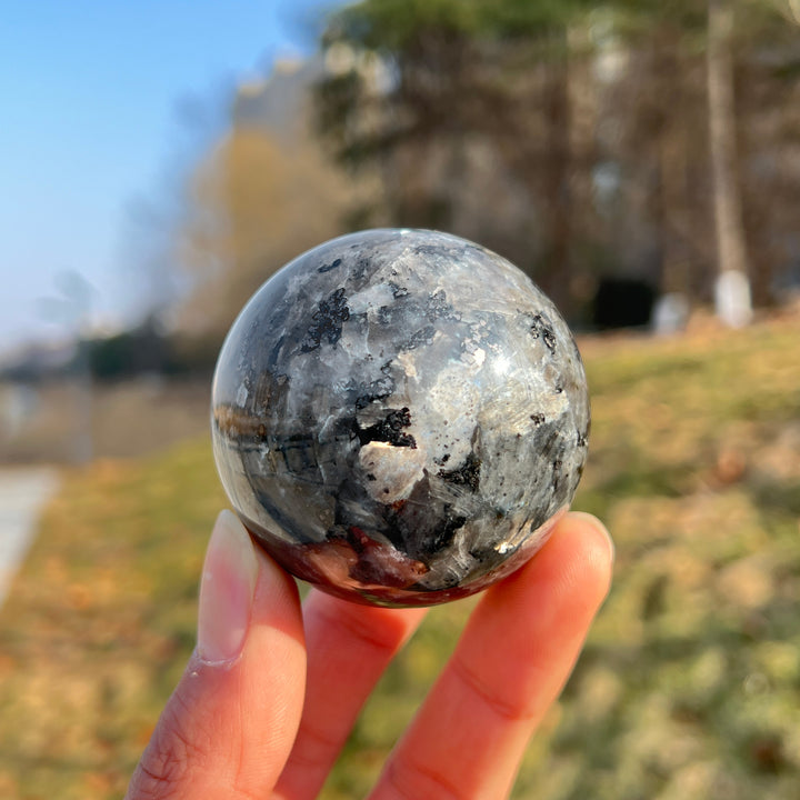 Natural Crystal Larvikite Sphere