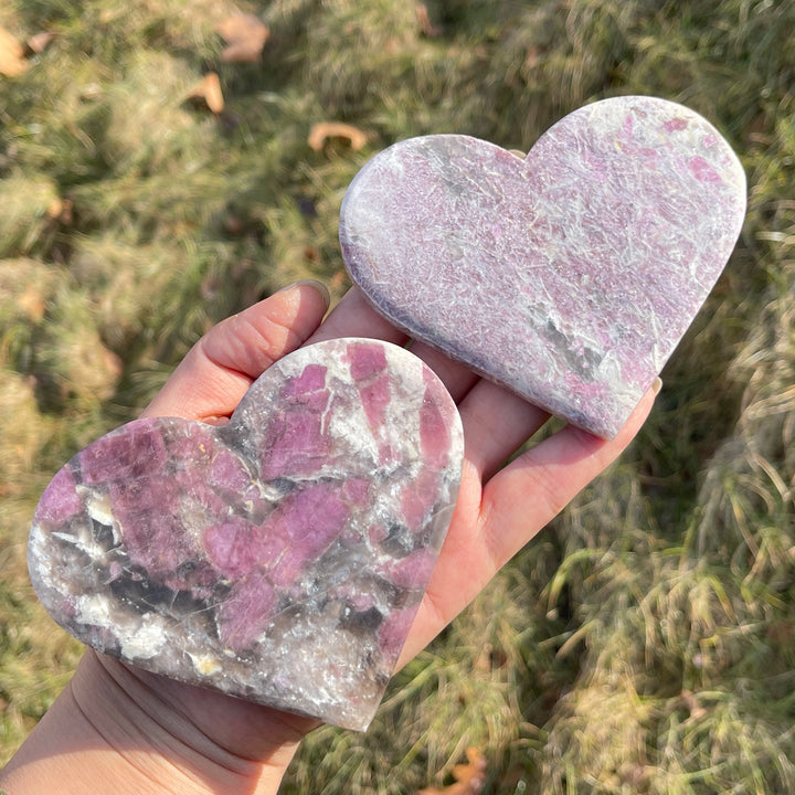 Natural Crystal Plum Tourmaline Heart