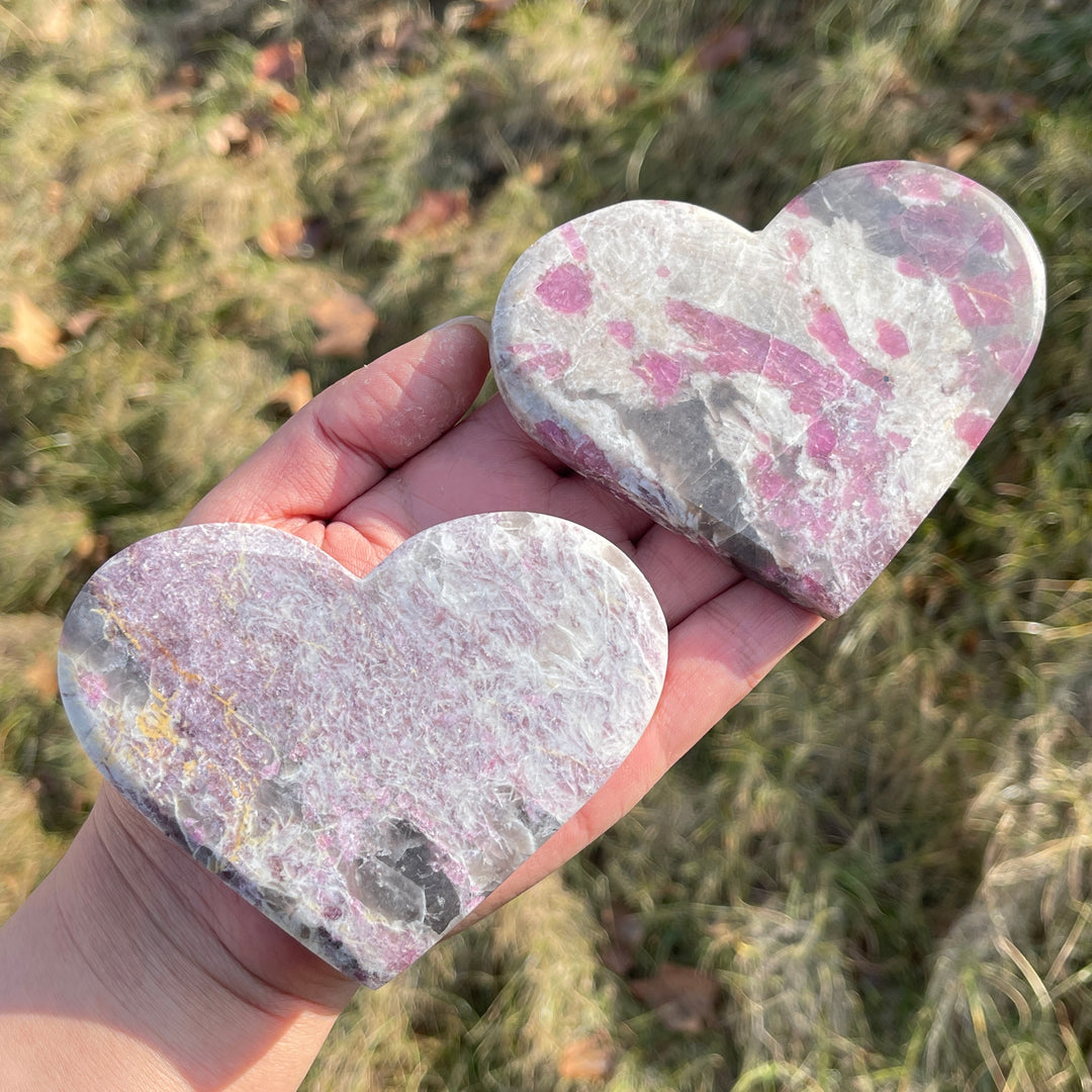 Natural Crystal Plum Tourmaline Heart
