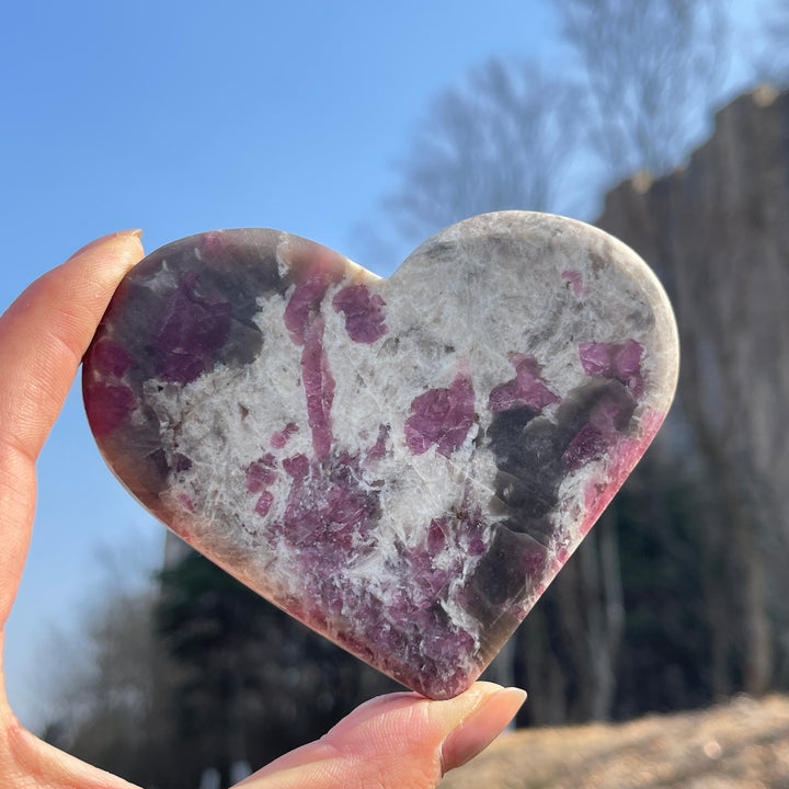 Natural Crystal Plum Tourmaline Heart