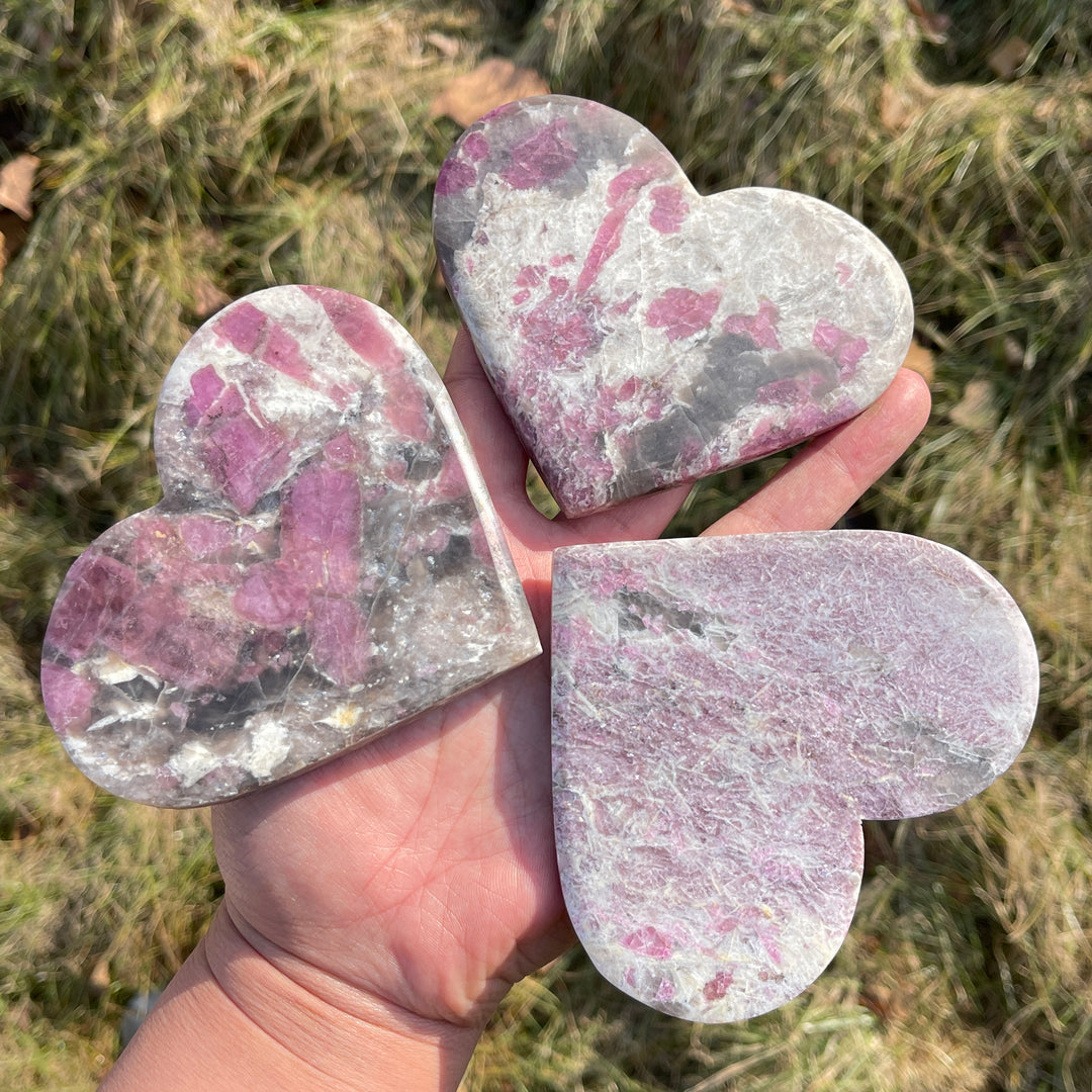 Natural Crystal Plum Tourmaline Heart